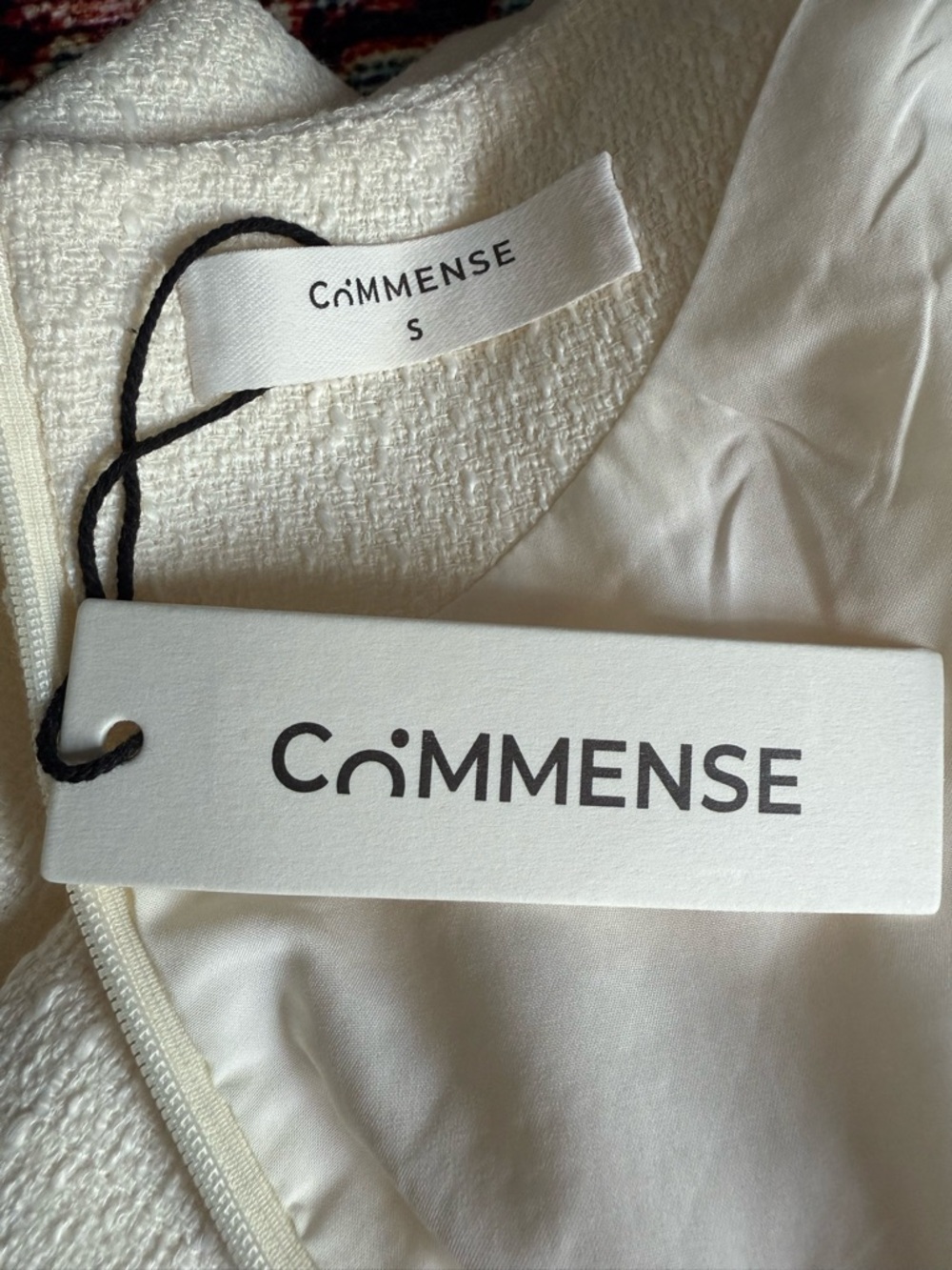 NWT Commense Cream Short Sleeve A-Line Dress with Gold Buttons *missing belt* - Picture 9 of 10
